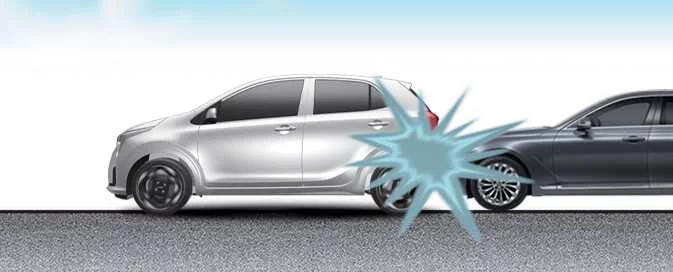 Rear-impact collision illustrating an air bag non-inflation condition