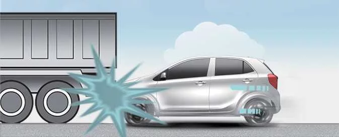 Vehicle underride collision beneath a vehicle with higher ground clearance