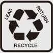 Battery safety symbol indicating that the battery contains lead and must be handled responsibly