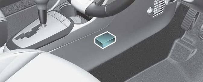 SRS control module and rollover sensor location in the Kia Picanto