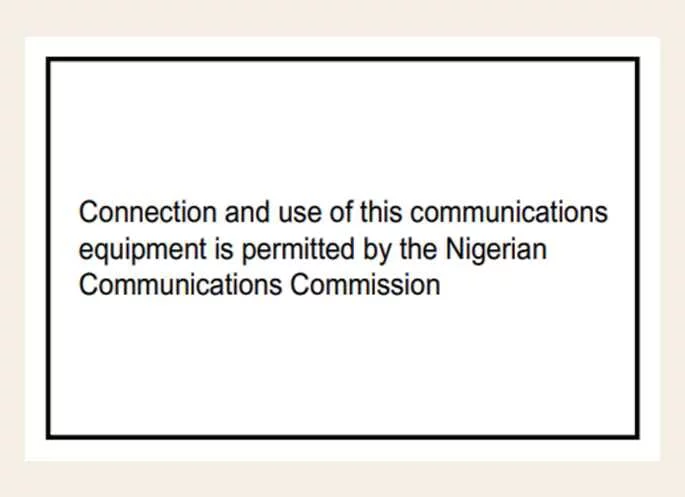 Kia Picanto rear corner radar radio conformity document for Nigeria
