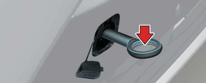 Front emergency towing hook location on the Kia Picanto