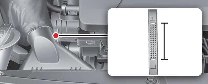 Engine oil dipstick and filler locations on the Kia Picanto petrol 1.0 MPI and 1.0 FFV engines