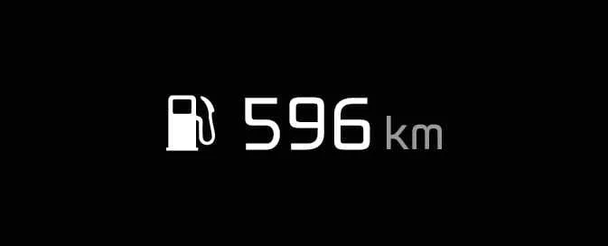 Kia Picanto Type C distance-to-empty display showing estimated remaining driving range