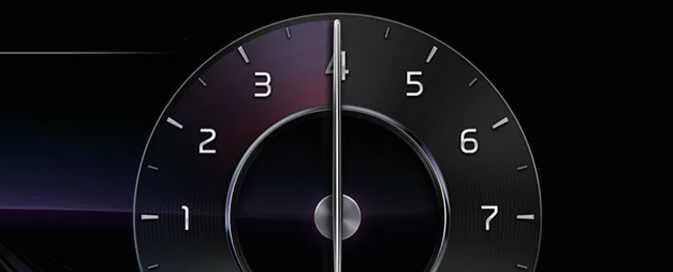 Kia Picanto Type C tachometer showing engine speed and the red zone