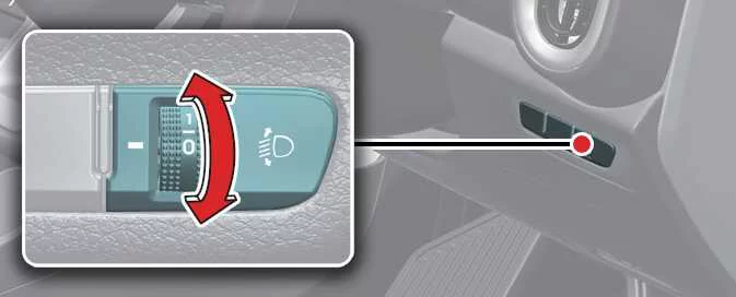 Kia Picanto headlight beam levelling switch with numbered load settings