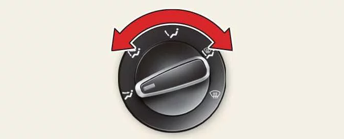 Kia Picanto airflow mode selection knob