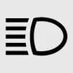 High-beam headlight indicator symbol