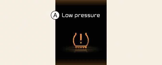 Kia Picanto instrument cluster message indicating low tyre pressure