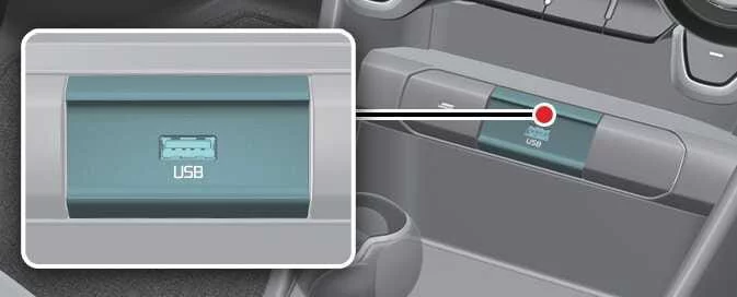 Kia Picanto infotainment USB connection port