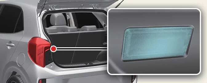 Kia Picanto luggage compartment lamp operated by opening the tailgate