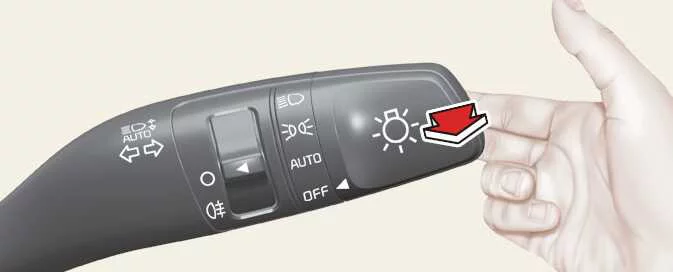 Kia Picanto lighting stalk pulled towards the driver to flash the headlights