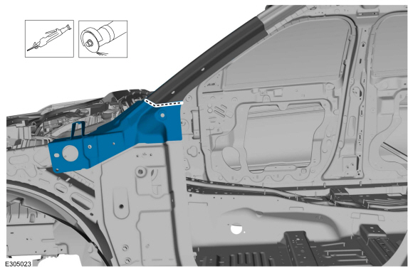 Ford Explorer - Removal and Installation - A-Pillar Outer Panel Section ...