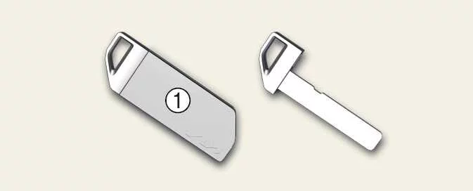 Kia Picanto detachable mechanical key with protective cover marked (1)