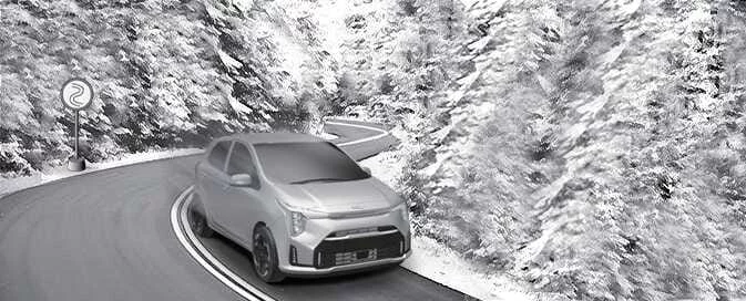 Illustration of smooth cornering technique for the Kia Picanto