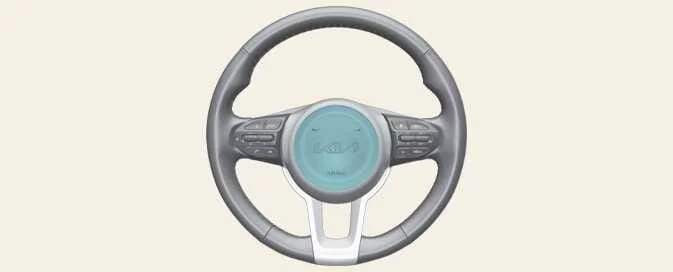 Kia Picanto steering wheel showing the horn symbol and horn operating area
