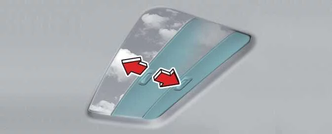 Kia Picanto manually operated sunshade beneath the sunroof glass