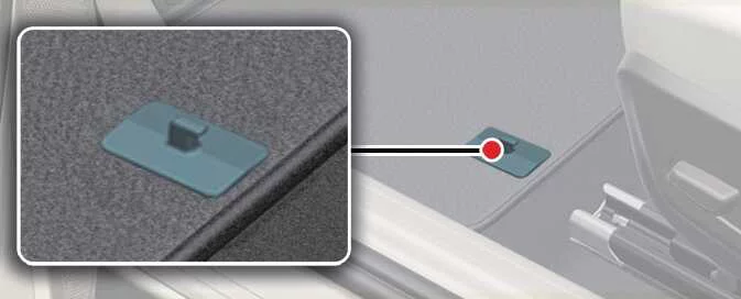Kia Picanto floor mat attachment to the vehicle’s retaining anchor