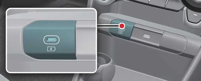 Kia Picanto front USB charging port