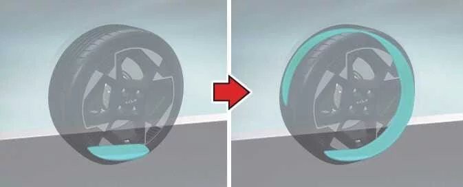 Driving the Kia Picanto to distribute sealant evenly inside the repaired tyre