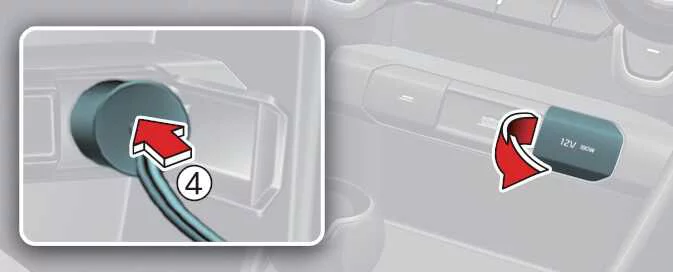 Connecting the Kia Picanto Tyre Mobility Kit compressor to the vehicle power outlet