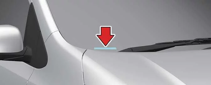 Kia Picanto VIN plate on top of the instrument panel, visible through the windscreen from outside