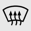 Alternative windscreen-directed airflow mode symbol