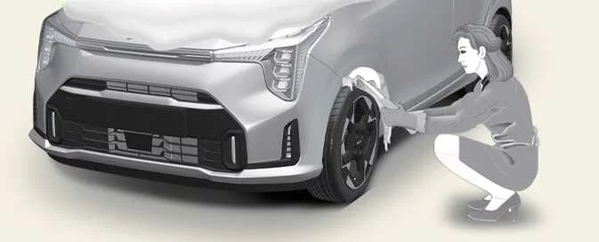 Kia Picanto winter-driving illustration accompanying cold-weather precautions